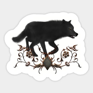 Awesome black wolf Sticker